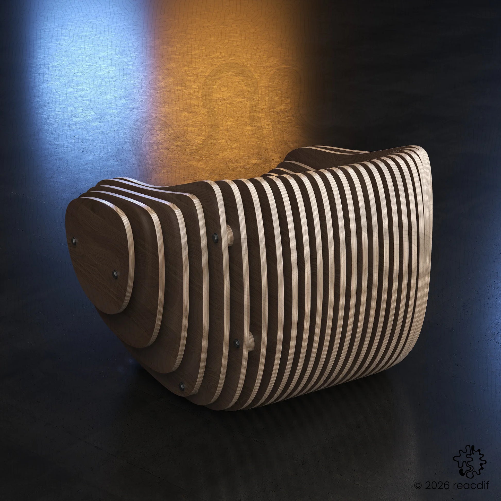 Parametric Armchair A-1 dimensional drawing - technical specifications for makers