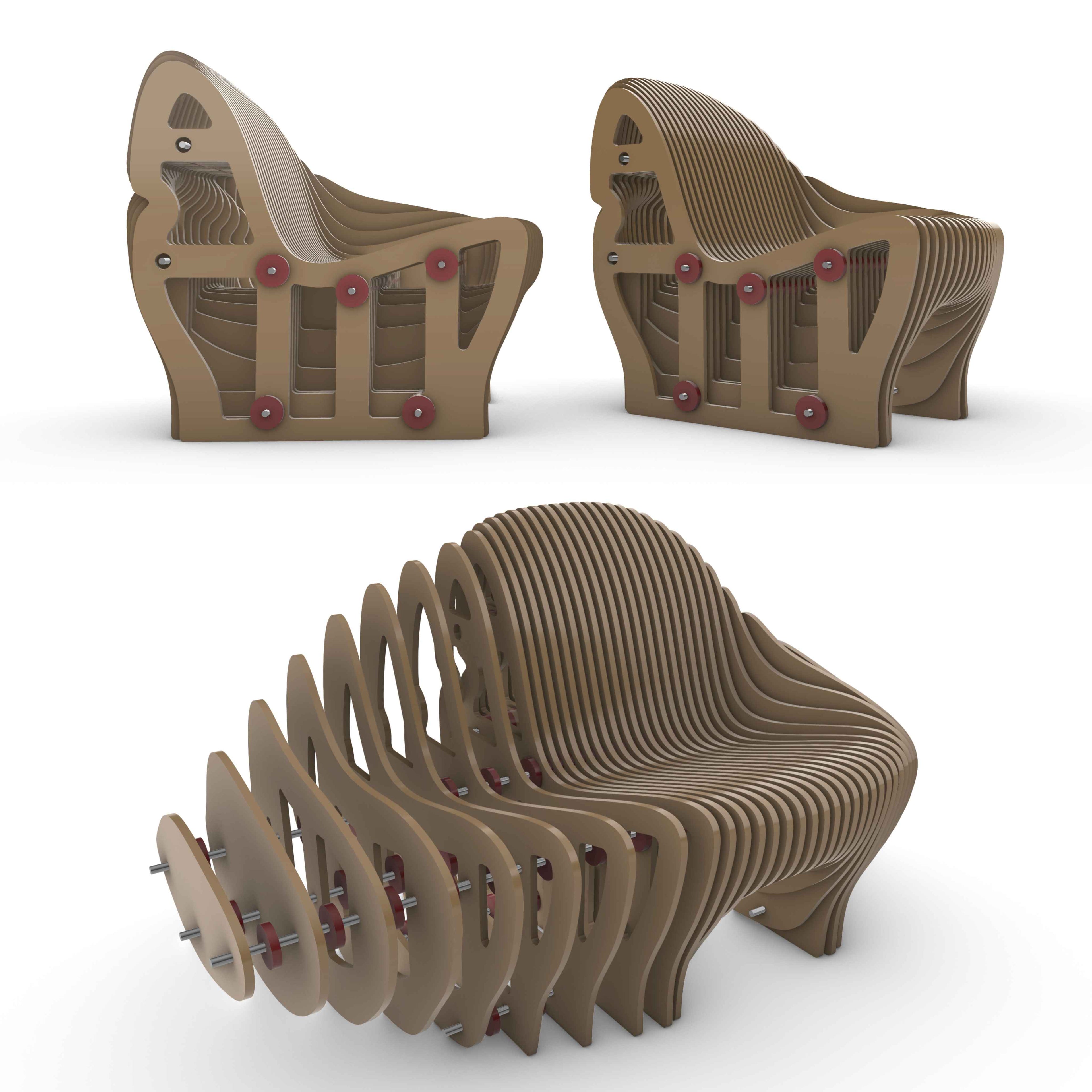 Armchair A-6 detail shot - precision joinery and assembly points for DIY furniture builders