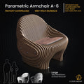 Parametric Armchair A-6 infographic - complete product specifications and features overview