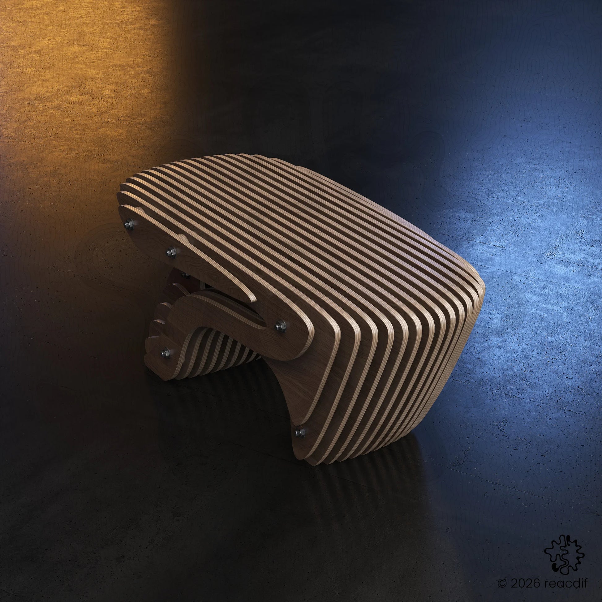 Digital file bundle contents for Parametric Bench A-7: DXF, DWG, PDF, and SVG formats. Compatible with ArtCAM, Aspire, Fusion 360, and other CNC software.