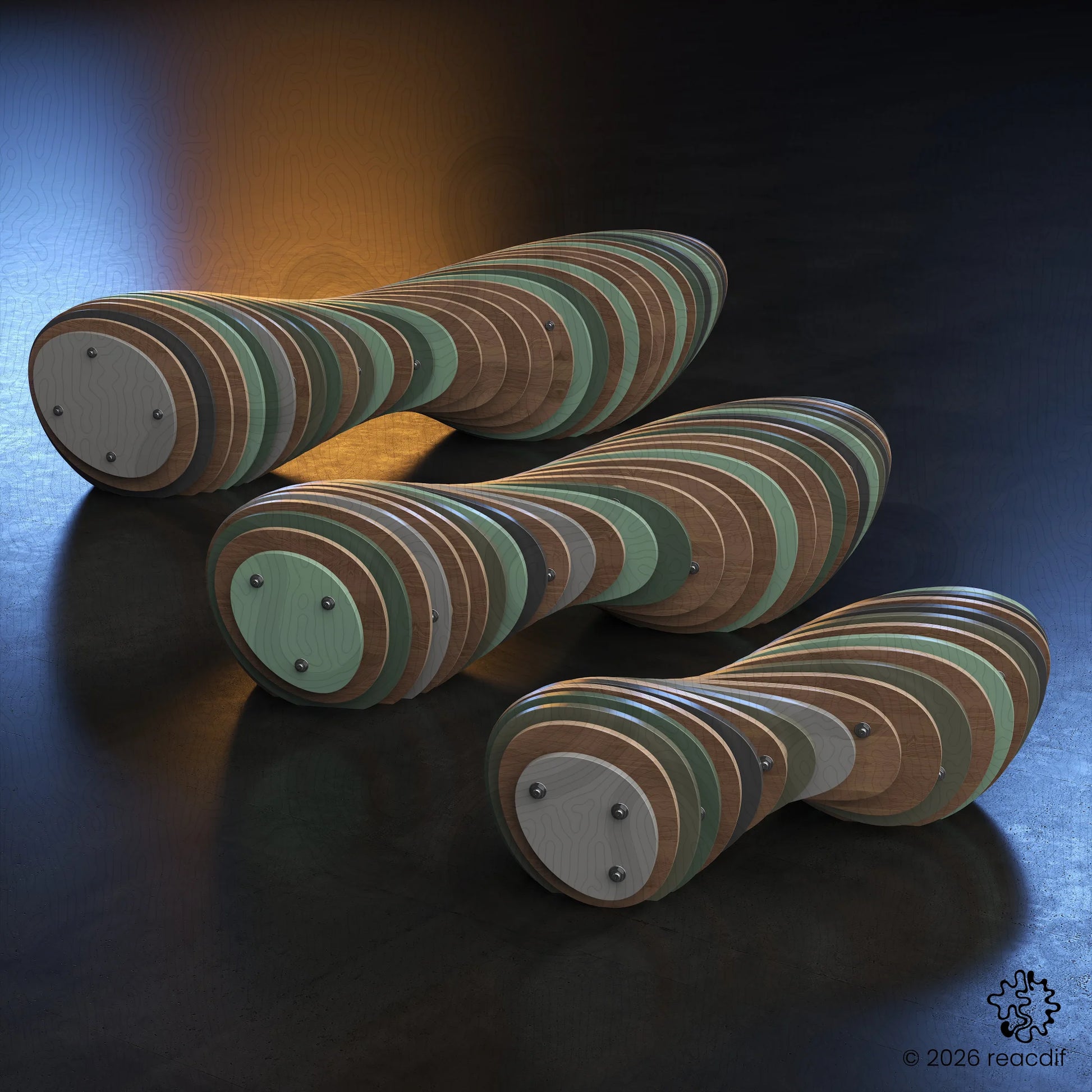 Parametric Bench A-9 modern design CNC cutting file - digital furniture template