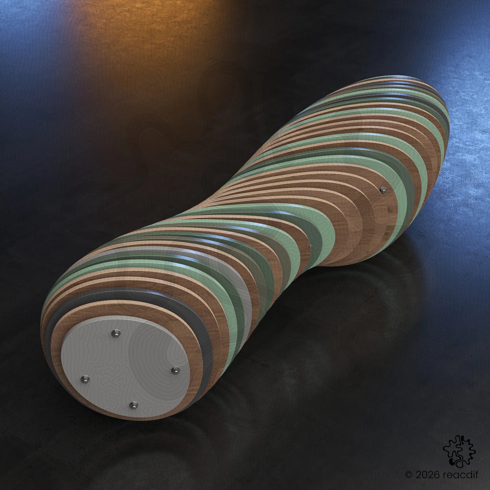 Parametric Bench A-9c variant view 3 - parametric bench design render view