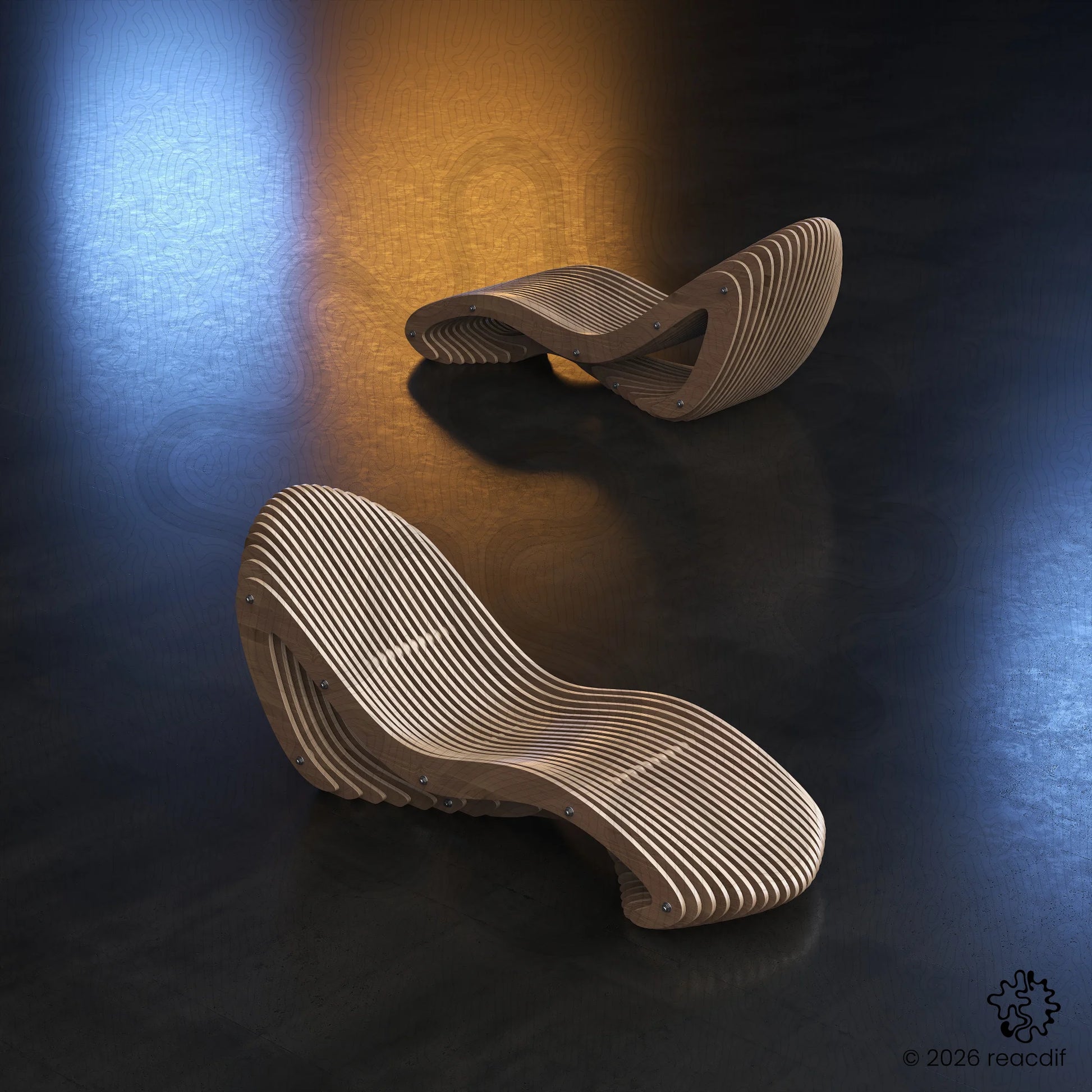 Parametric Chaise Lounge A-1 | CNC Files for Luxury Hotels | Digital Sunbed Furniture Plan
