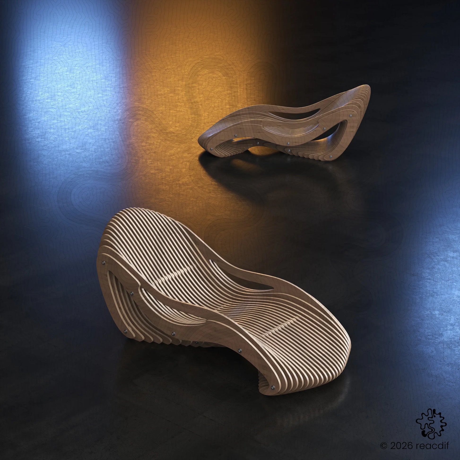 Parametric Chaise Lounge A-2a variant - Front perspective view