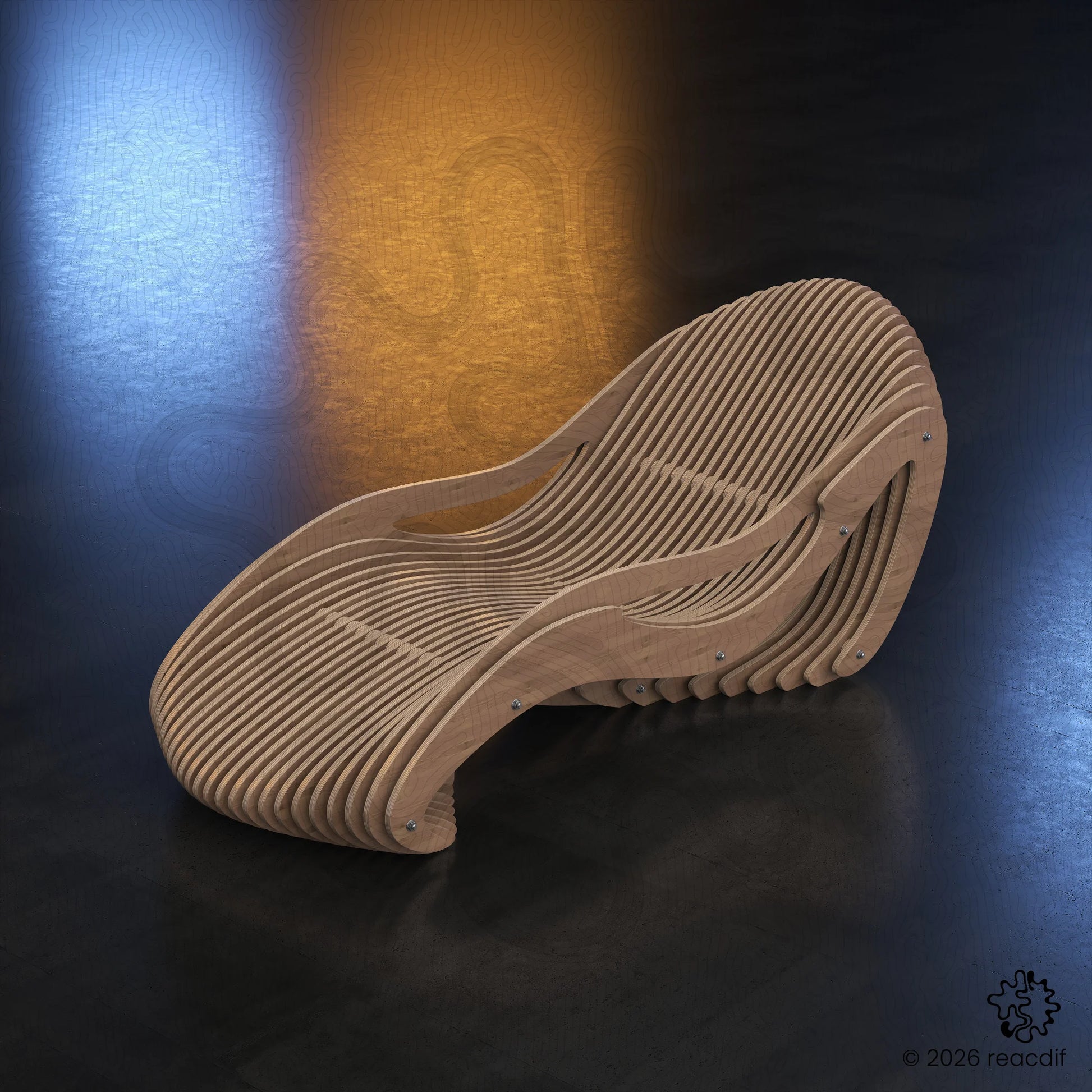 Parametric Chaise Lounge A-2b variant - Side angle view
