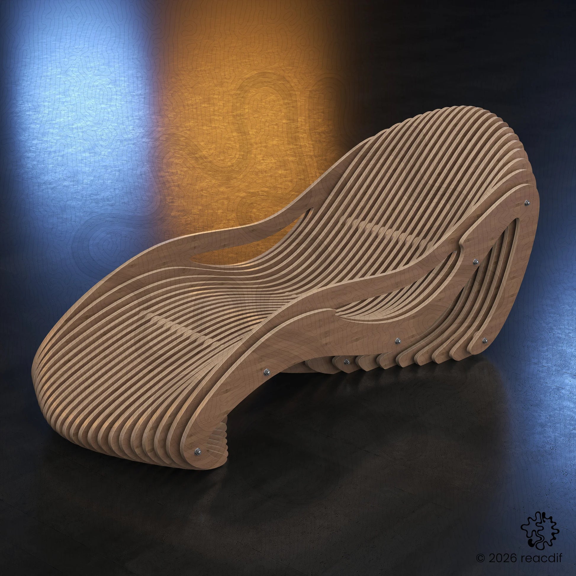 Parametric Chaise Lounge A-2c variant - Side angle view