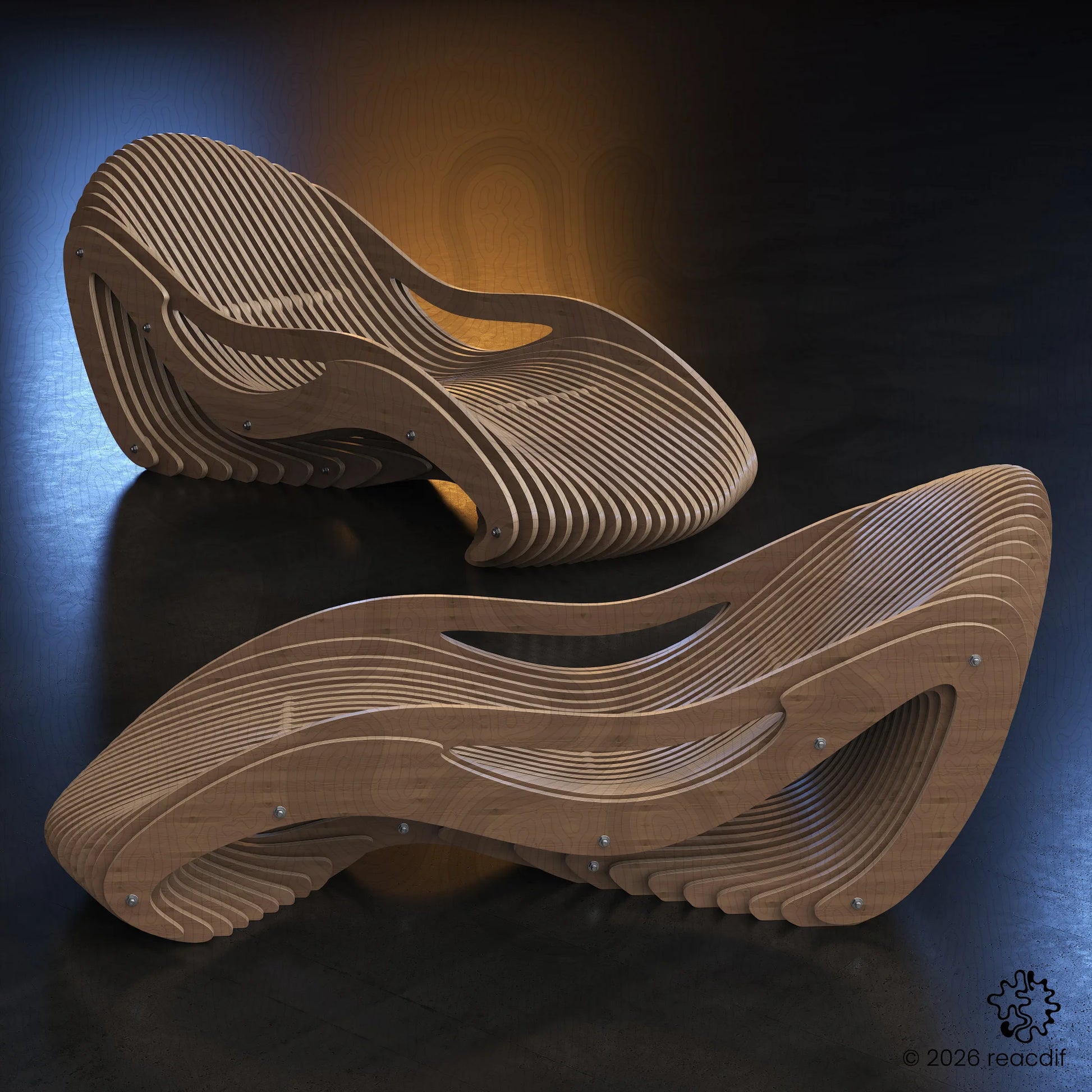 Parametric Chaise Lounge A-2c variant - Detail view highlighting design features