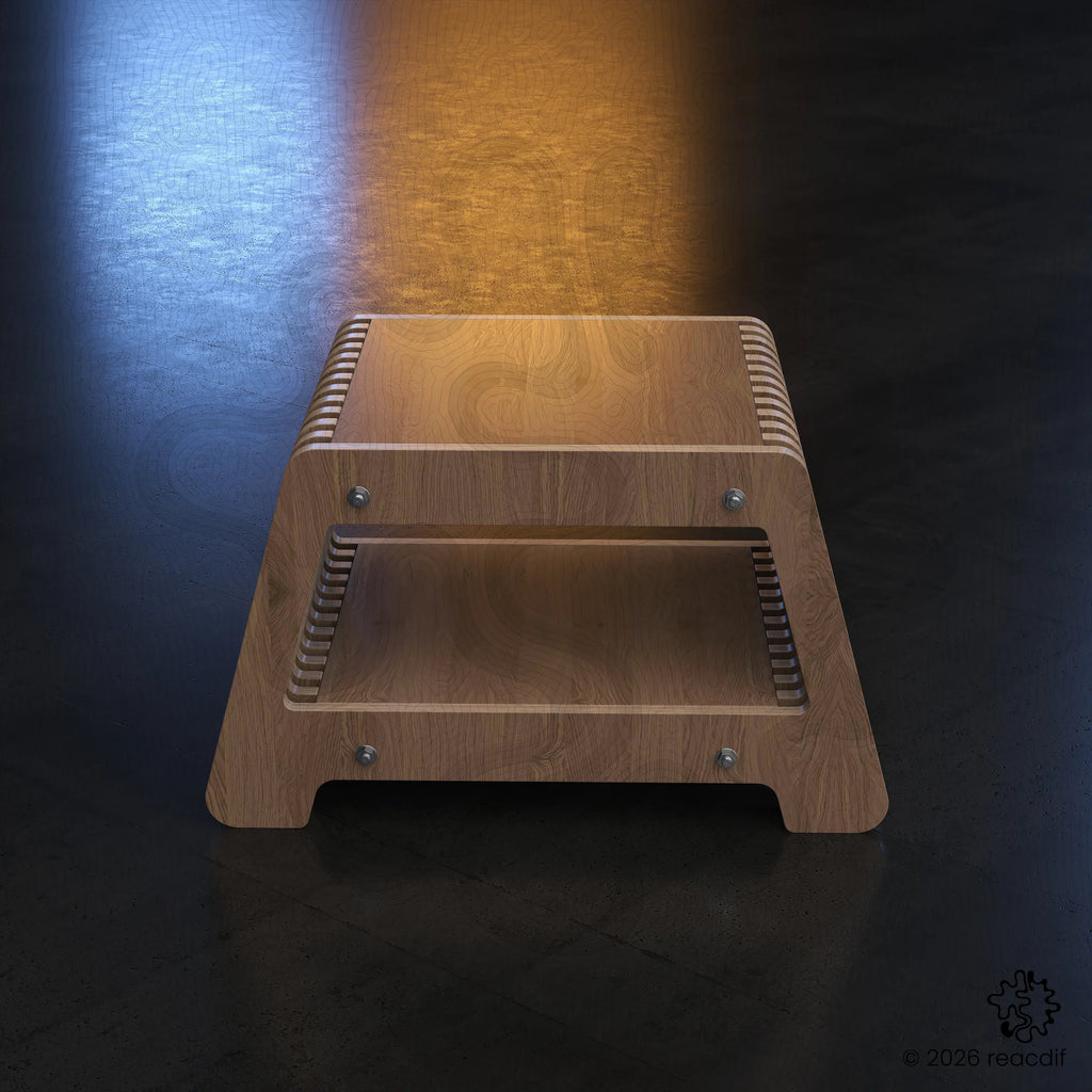 Parametric Coffee Table A-3 variant small side angle view showing depth, structural integrity, and three-dimensional parametric design