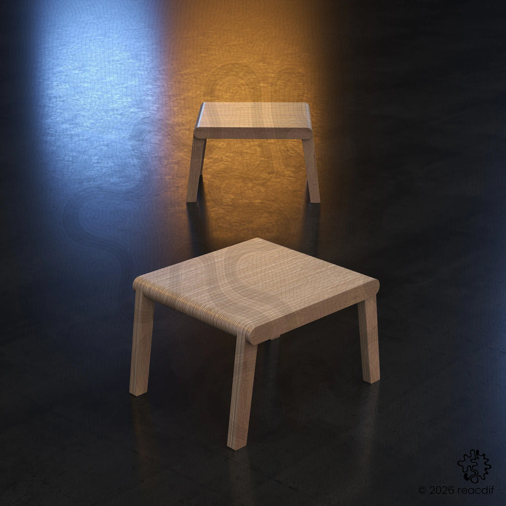 Parametric Coffee Table A-4 variant medium complete assembly showing sleek profile and functional design for modern living spaces