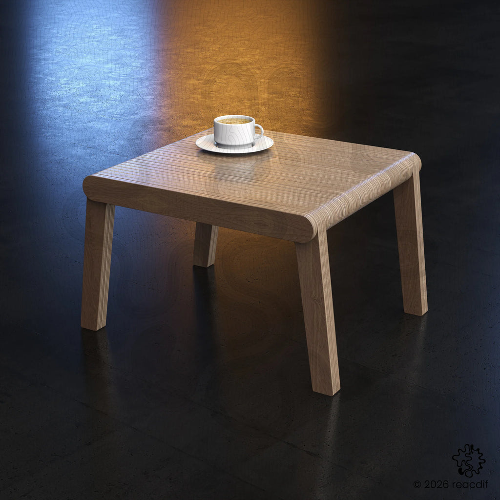 Parametric Coffee Table A-4 variant medium close-up showing alternative design configuration with flowing organic lines