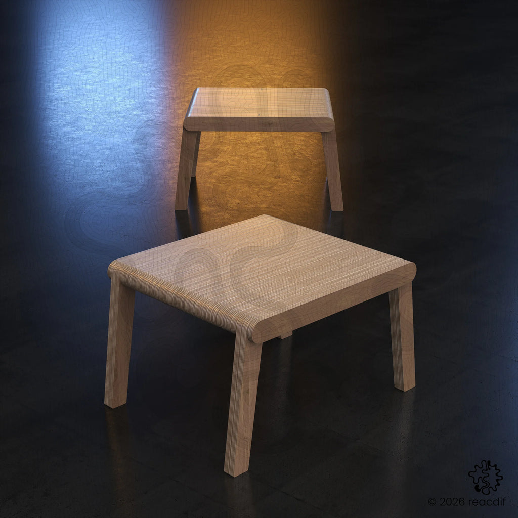 Parametric Coffee Table A-4 variant large finished piece demonstrating elegant proportions and organic aesthetic in home setting