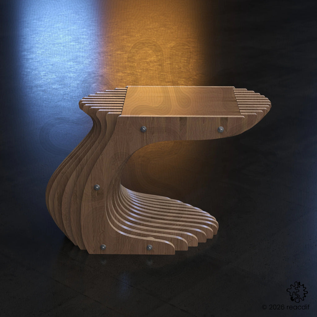 Parametric Coffee Table A-5 variant medium detail view highlighting unique parametric structure and interlocking design elements