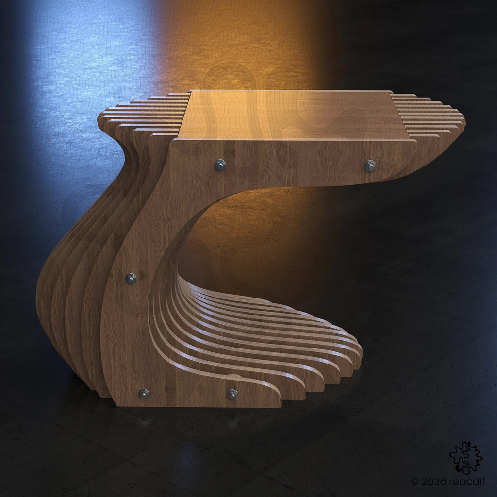 Parametric Coffee Table A-5 variant large close-up showcasing architectural design details and modern minimalist form