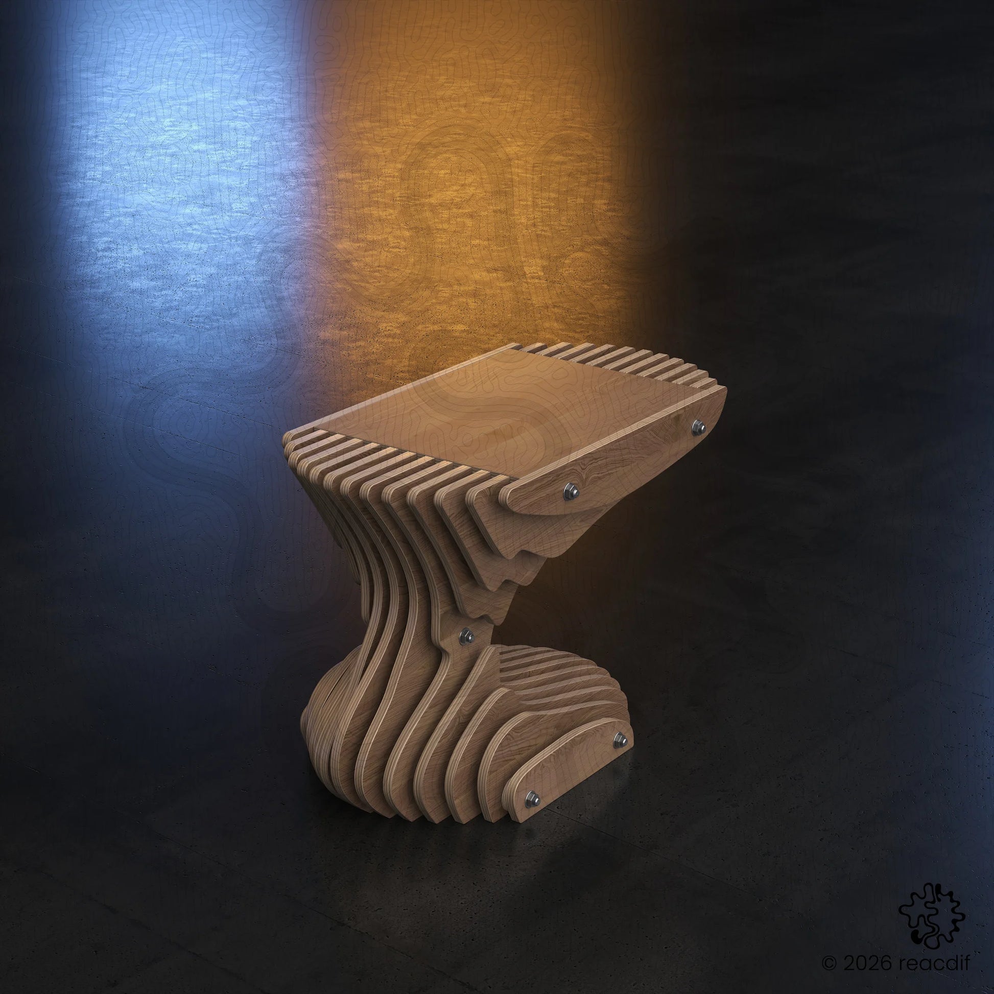 Parametric Coffee Table A-6 variant small alternative angle showcasing versatile design and modern architectural elements