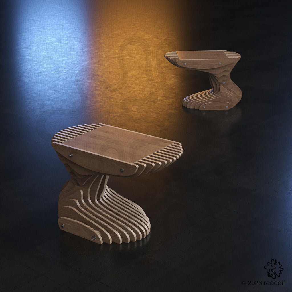 Parametric Coffee Table A-6 variant medium complete piece displaying sleek parametric design and flowing organic lines in home setting