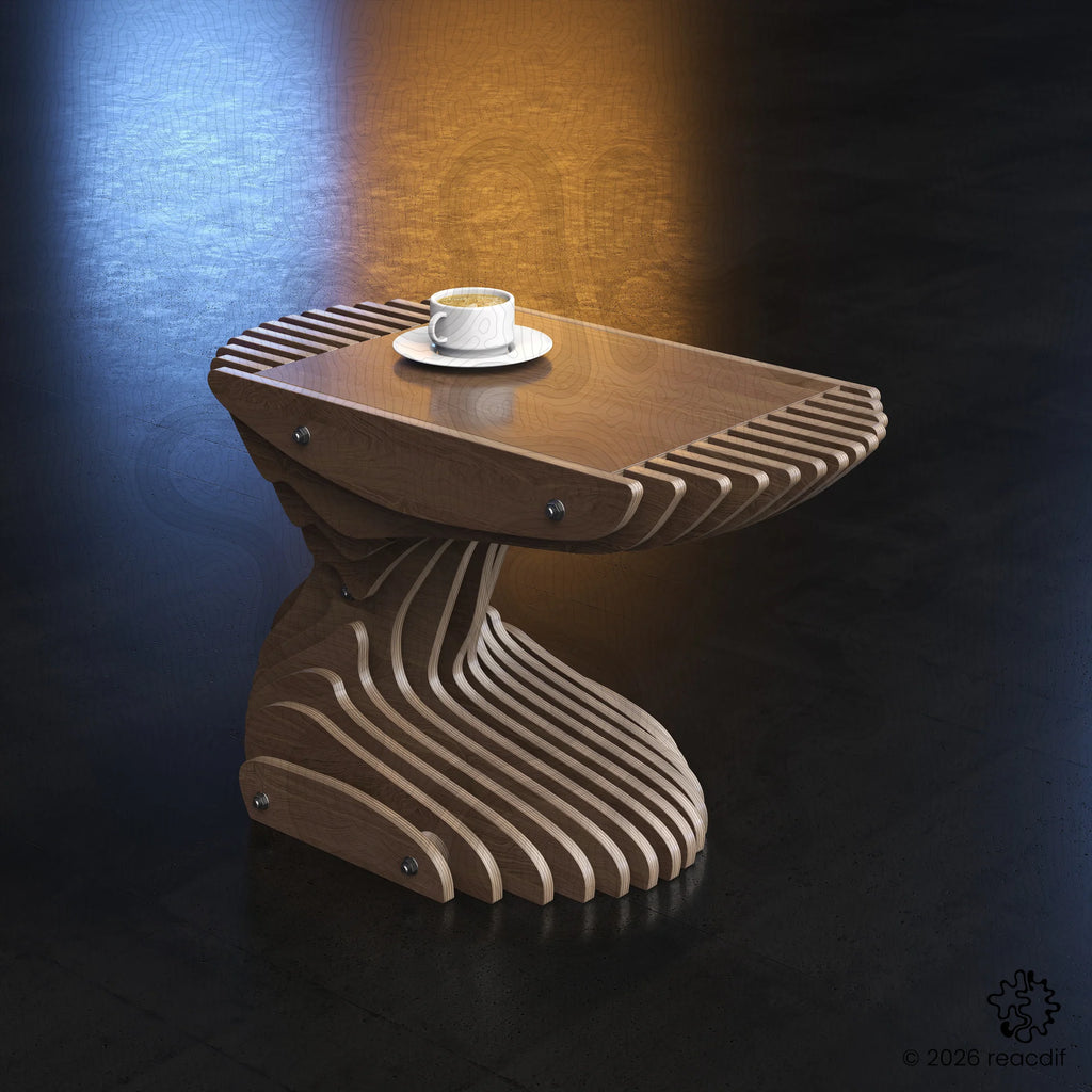 Parametric Coffee Table A-6 variant medium detail view highlighting unique parametric structure and interlocking design elements