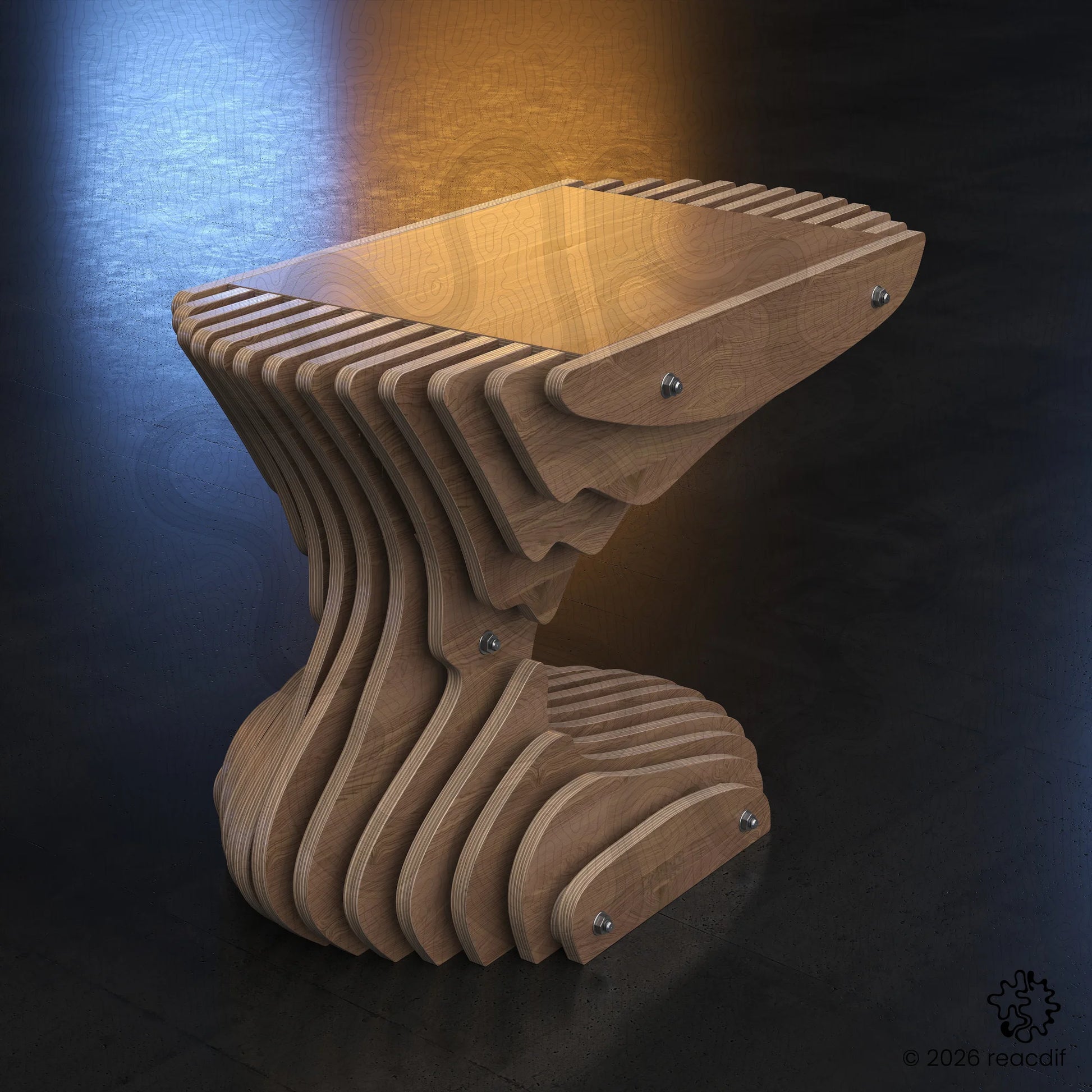 Parametric Coffee Table A-6 variant large final view emphasizing clean lines and sophisticated parametric geometry