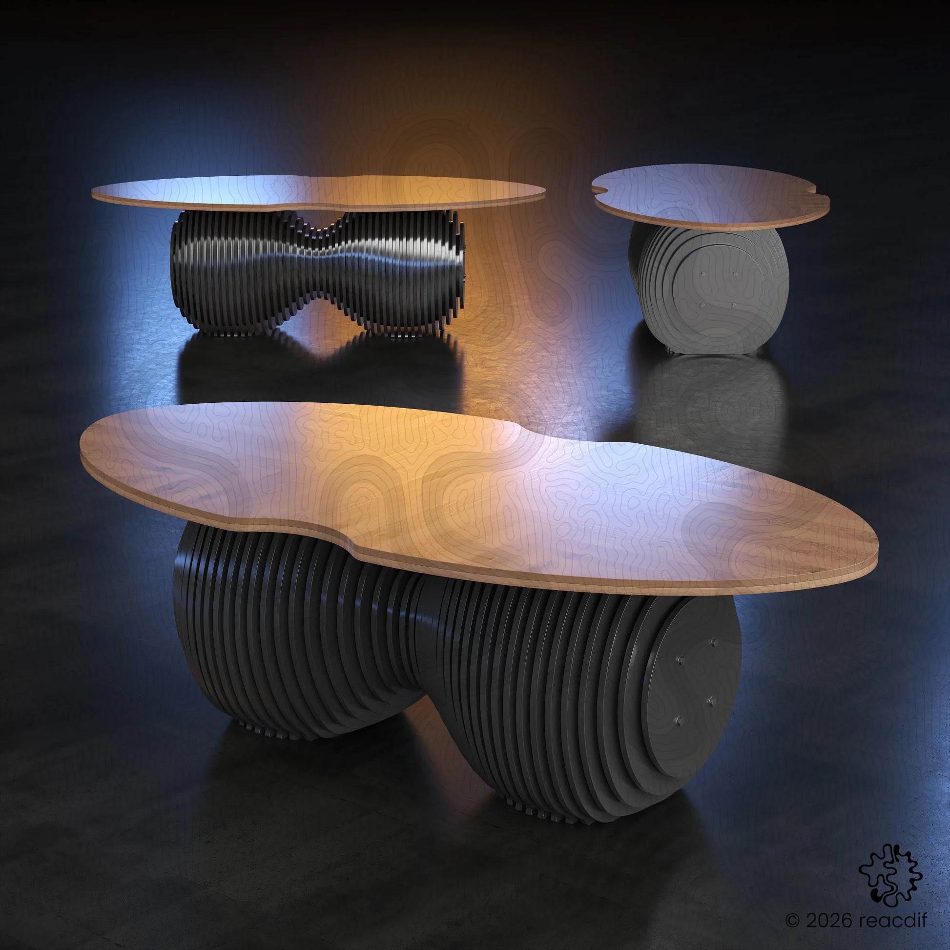 Parametric Table A-4 CNC router cutting files and digital woodworking templates for modern furniture design