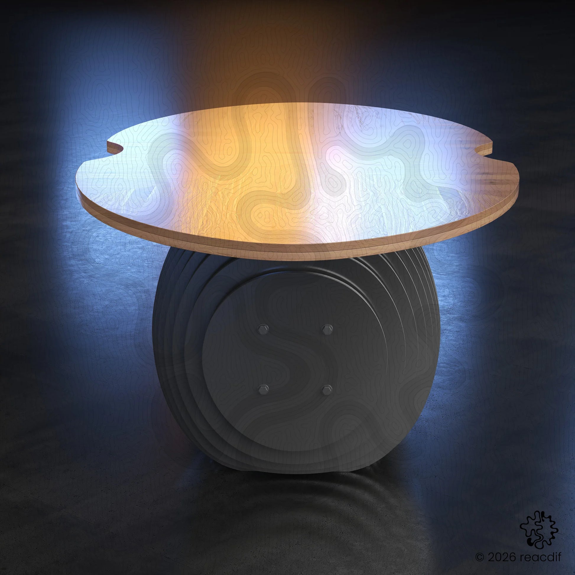 Parametric Table A-4 assembly view - DIY furniture maker project for CNC router