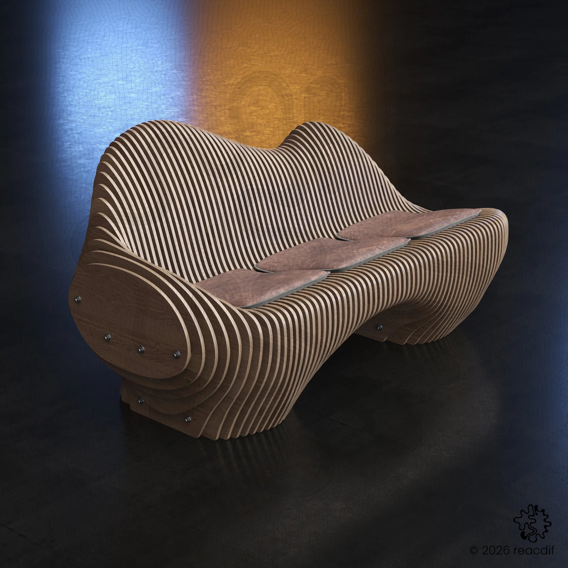 Parametric Sofa A-3a variant view 1 - modern parametric sofa design