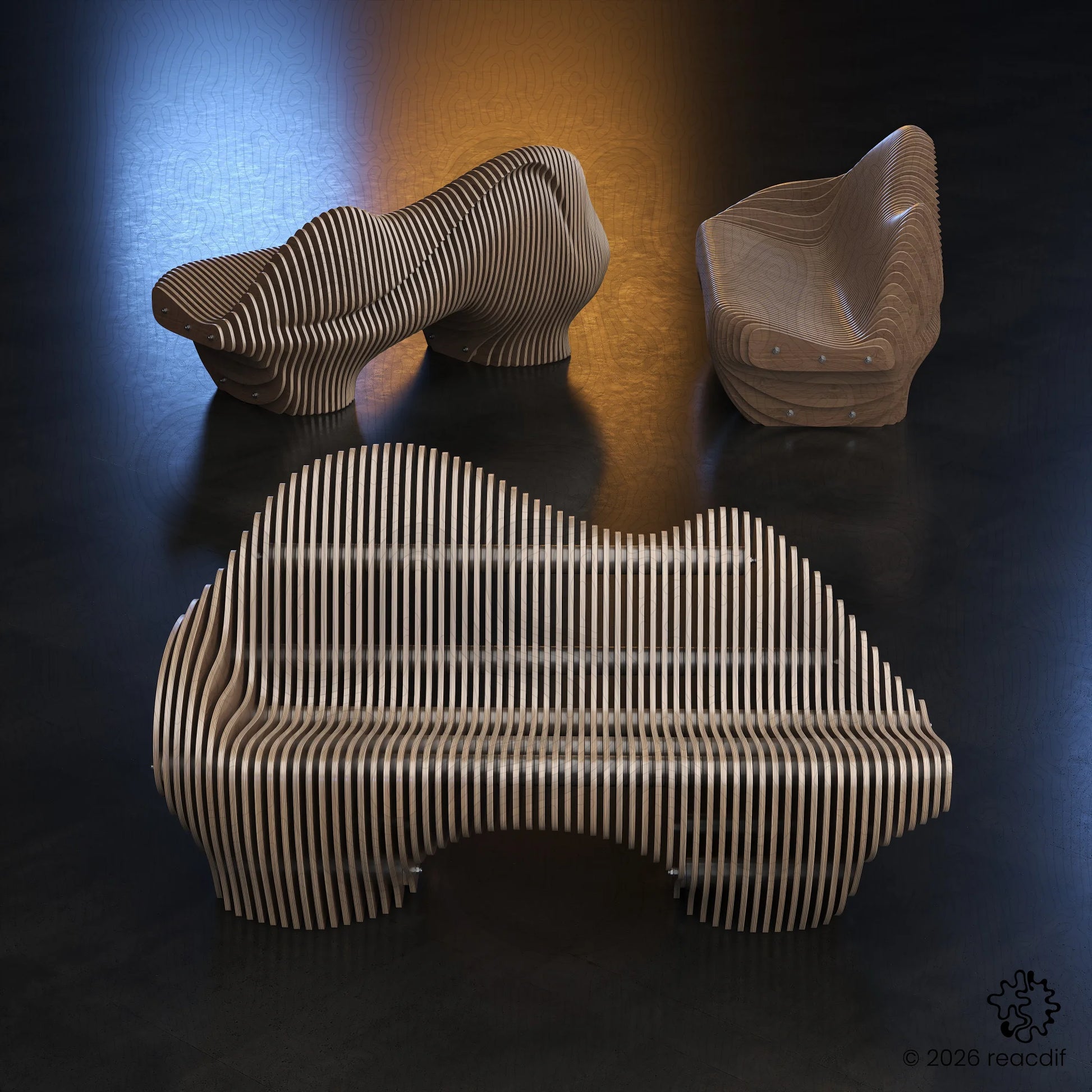 Parametric Sofa A-3 variant view 4 - parametric sofa render view