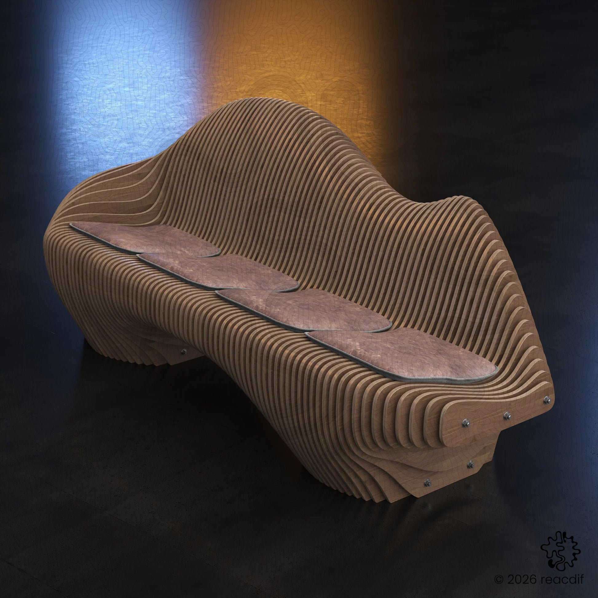 Parametric Sofa A-3 variant view 2 - CNC sofa cutting file