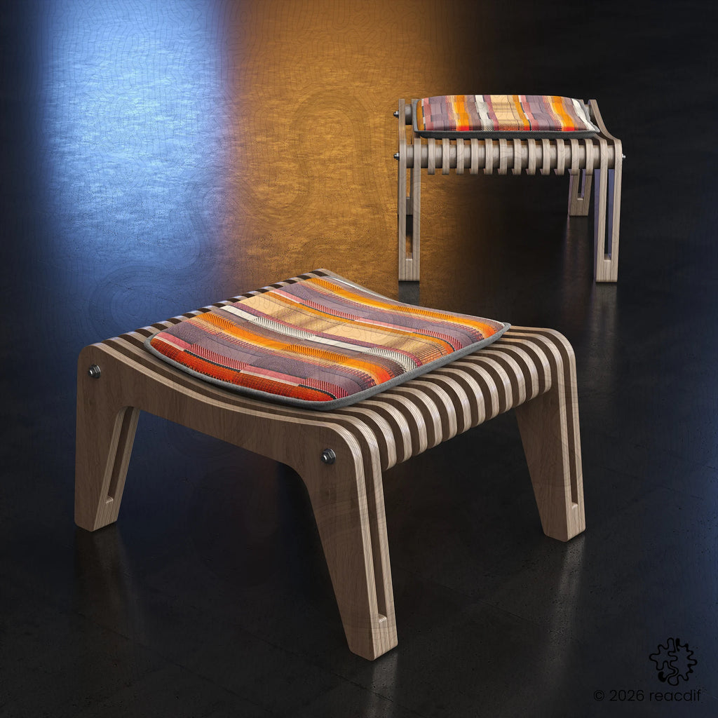 Parametric Stool A-2 modern compact stool design with sculptural form